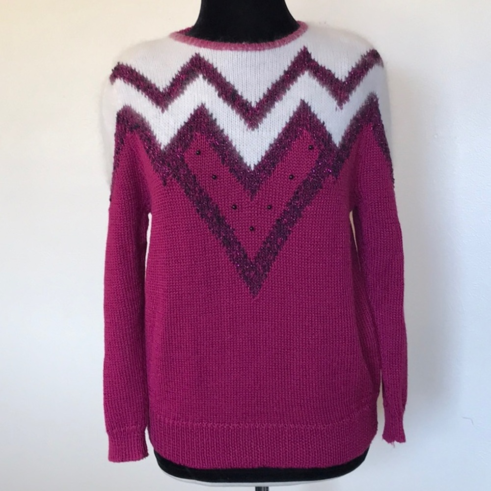 Vintage Creazioni effeci wool angora rabbit hair knit sweater